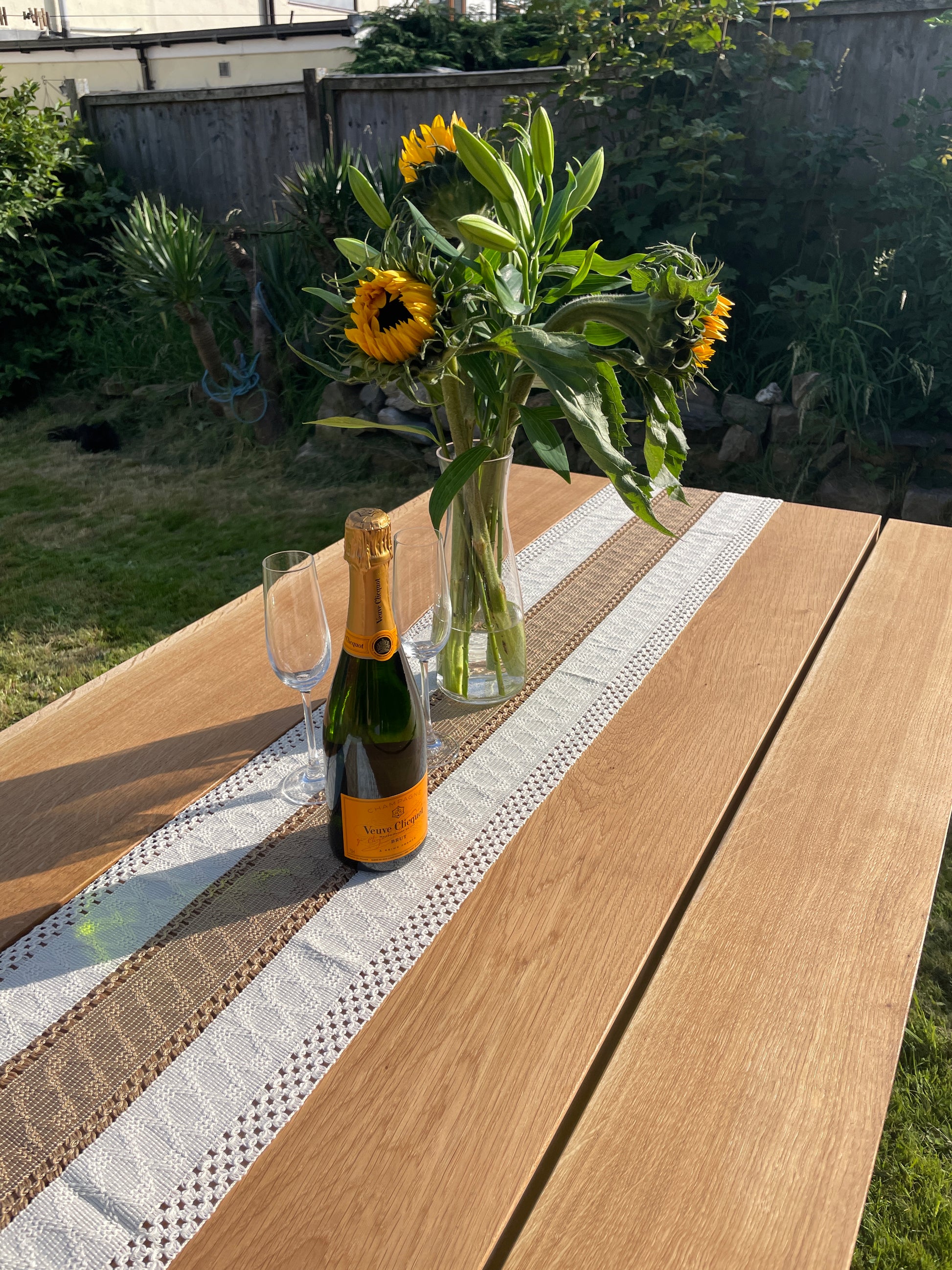 Aperto Outdoor Industrial Oak Dining Table - FocusFive Designs
