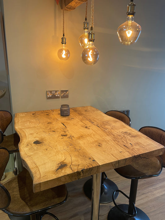 Quercia Live Edge Character Oak Breakfast Bar