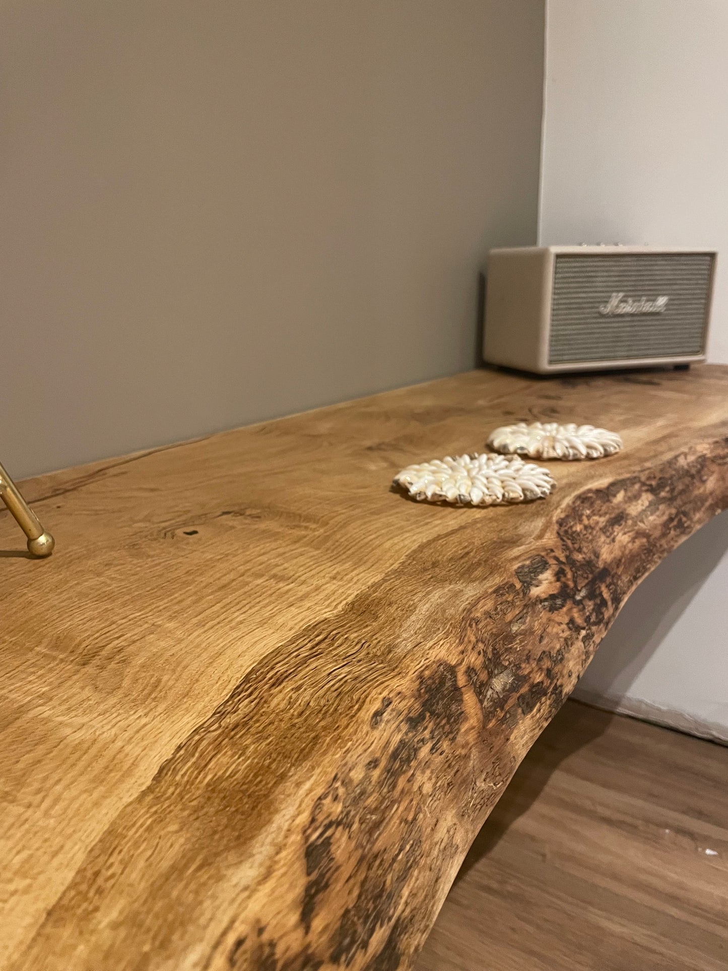 Chunky Live Edge Character Oak Floating Shelves - FocusFive Designs