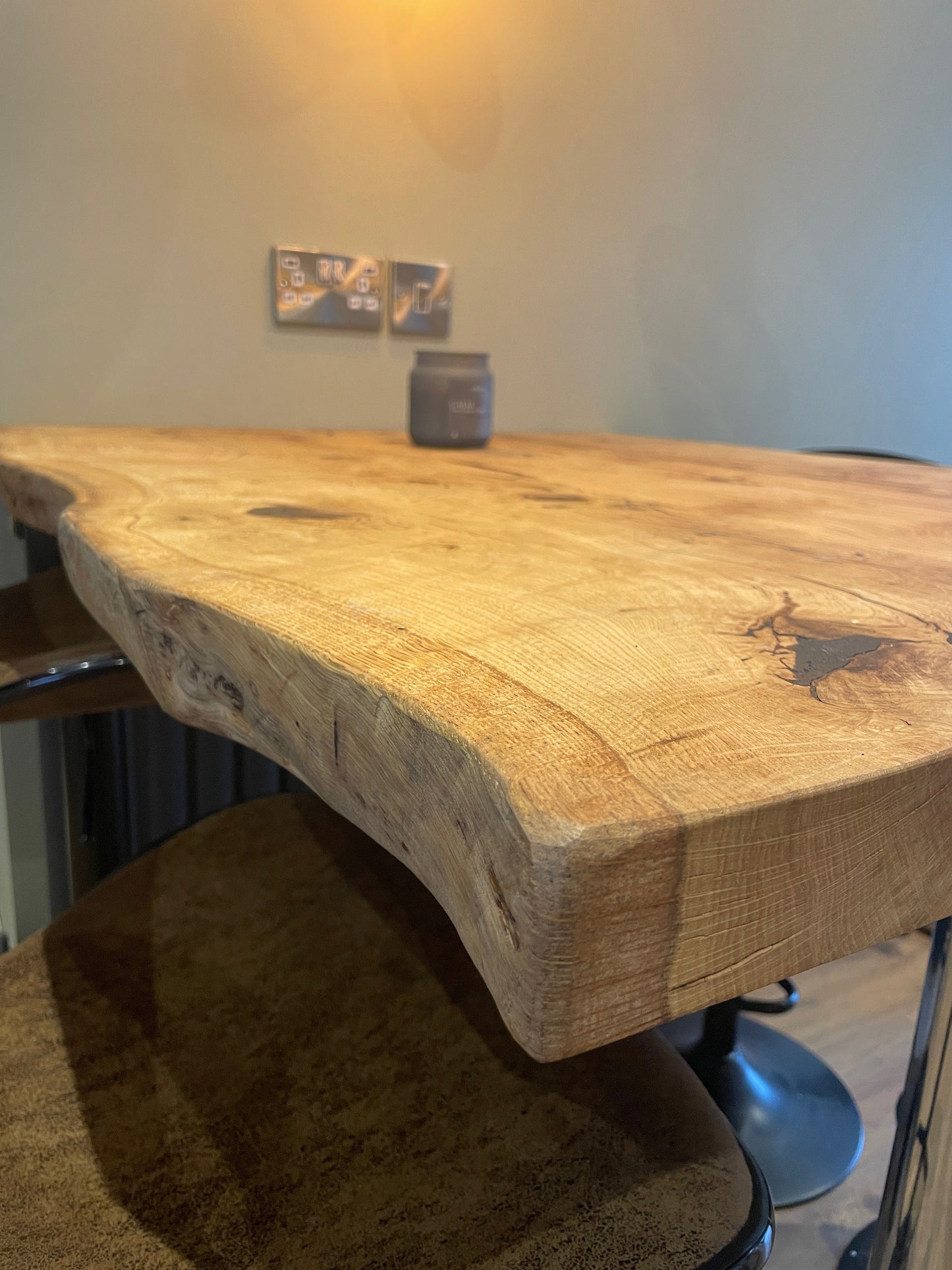 Quercia Live Edge Character Oak Breakfast Bar - FocusFive Designs