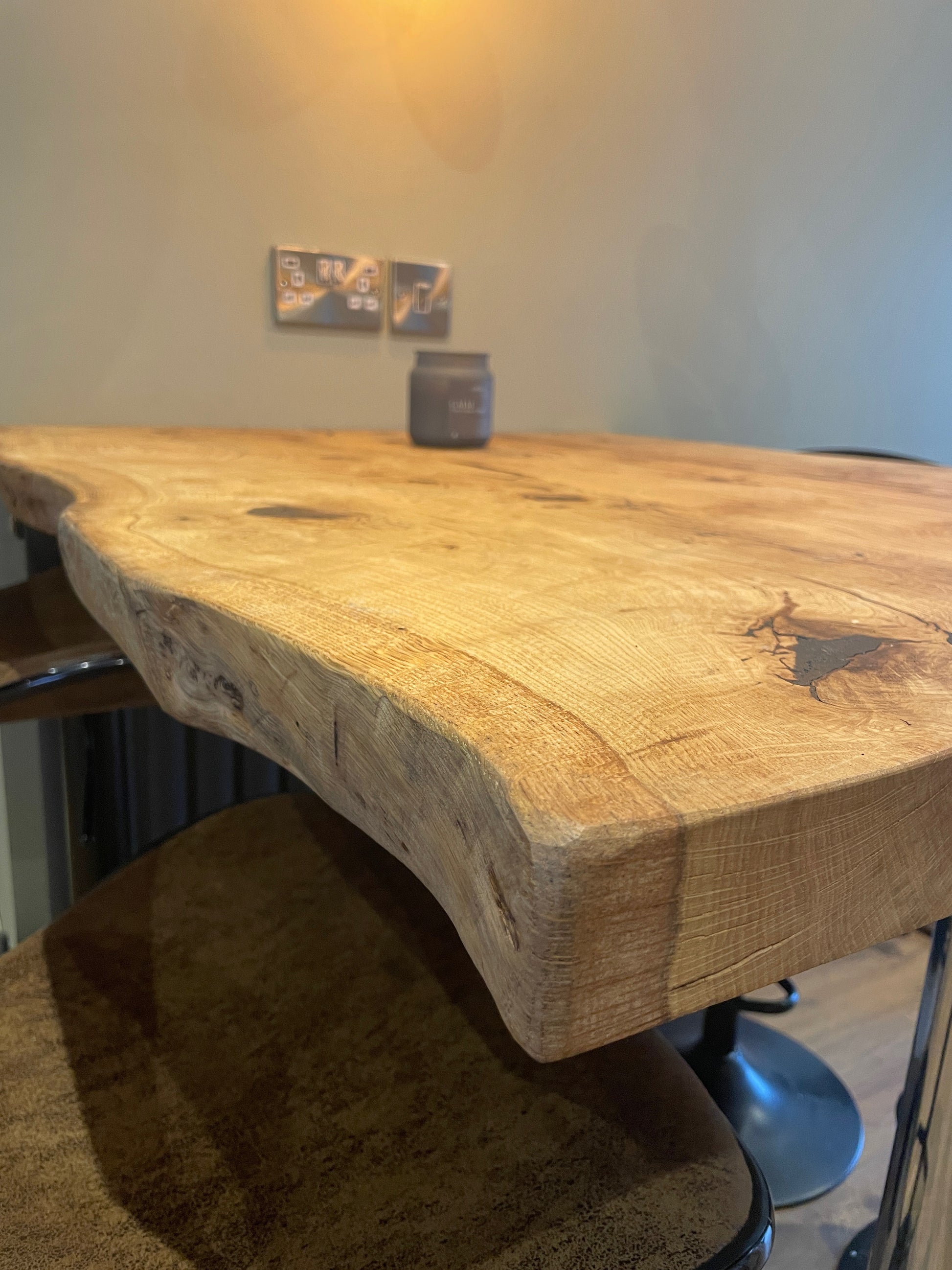 Quercia Live Edge Character Oak Breakfast Bar - FocusFive Designs
