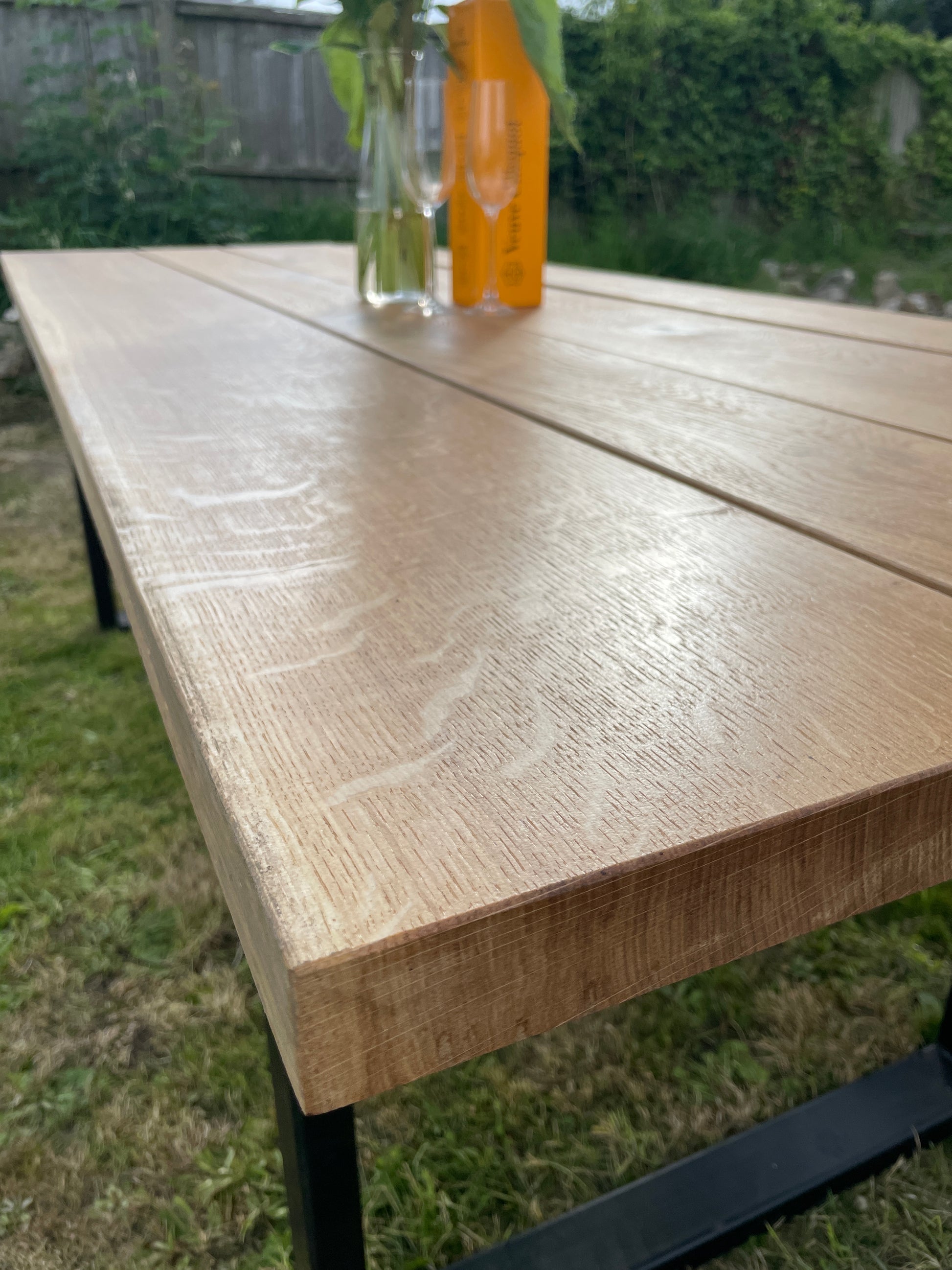 Aperto Outdoor Industrial Oak Dining Table - FocusFive Designs