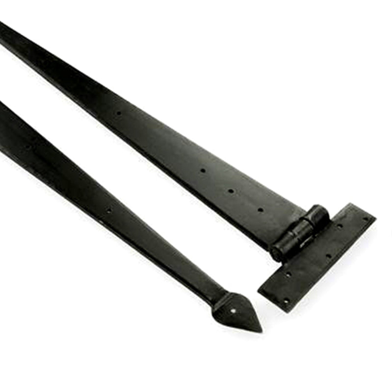 Arrow End T Hinges – Black Beeswax Finish | Hand-Forged Mild Steel