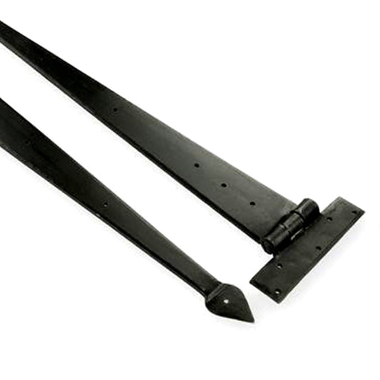 Arrow End T Hinges – Black Beeswax Finish | Hand-Forged Mild Steel