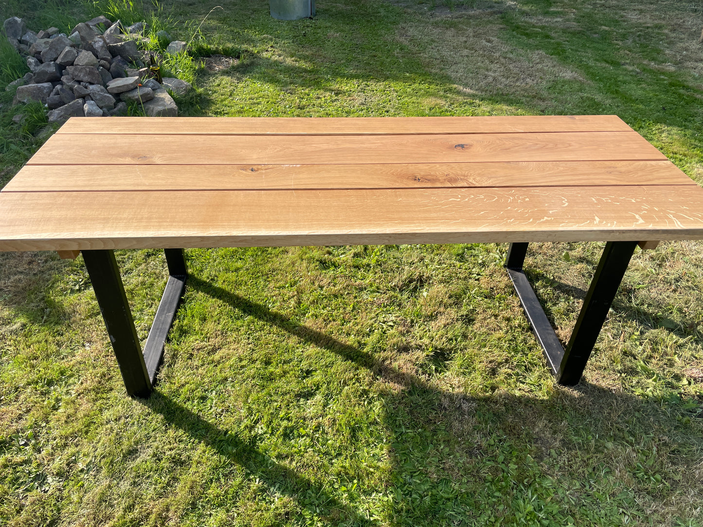 Aperto Outdoor Industrial Oak Dining Table - FocusFive Designs