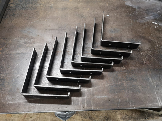 Industrial Flat Steel Bar Shelf Brackets - FocusFive Designs