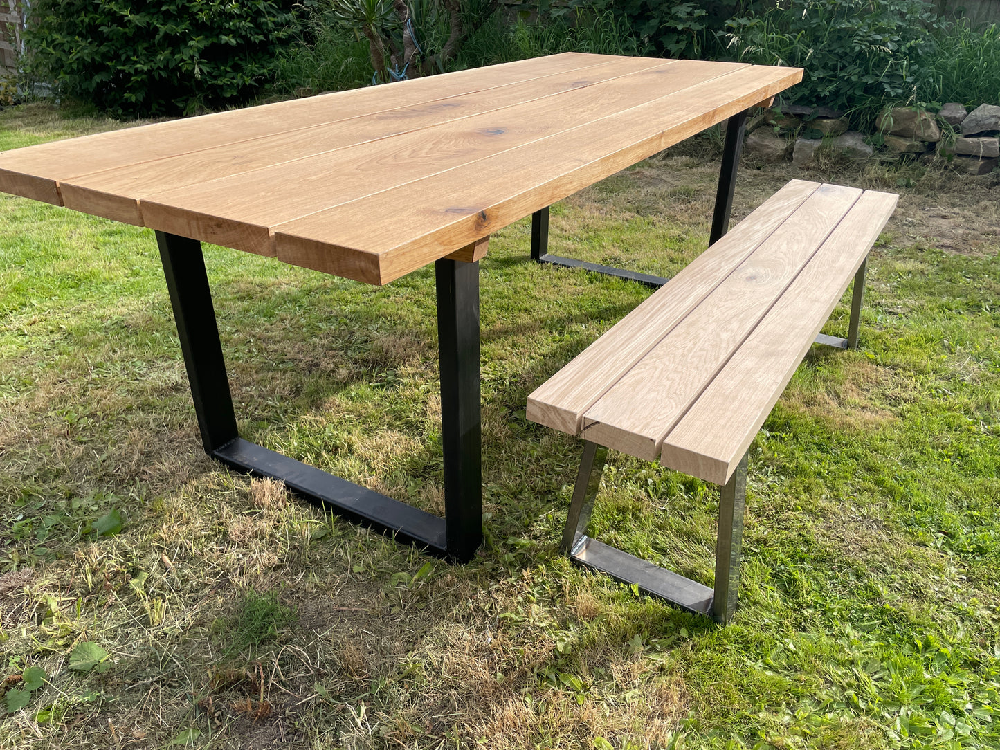 Aperto Outdoor Industrial Oak Bench