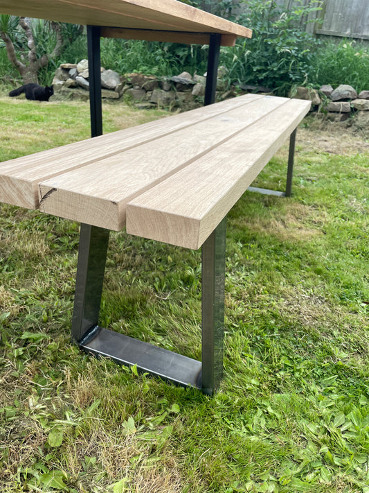 Aperto Outdoor Industrial Oak Bench - FocusFive Designs