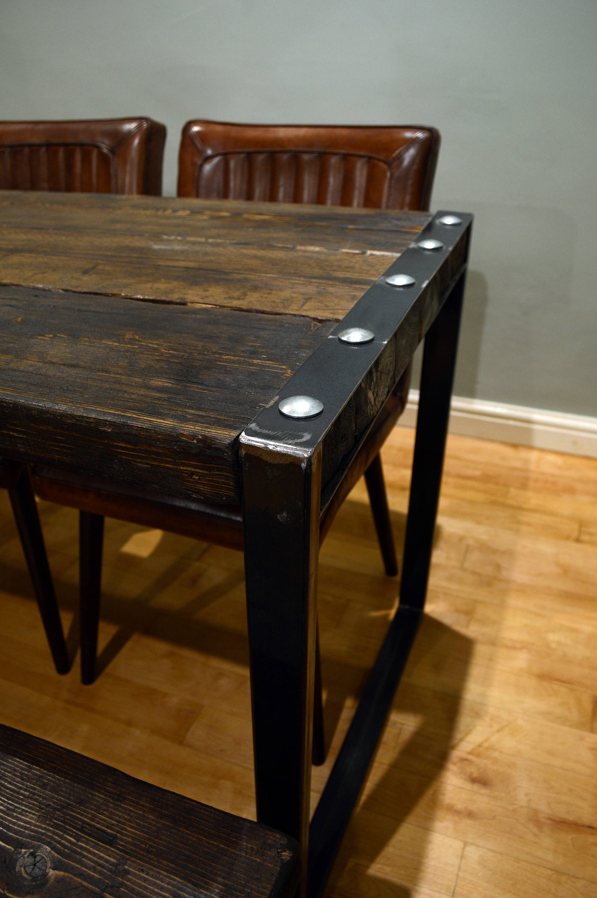 Forte Industrial Reclaimed Dining Table - FocusFive Designs