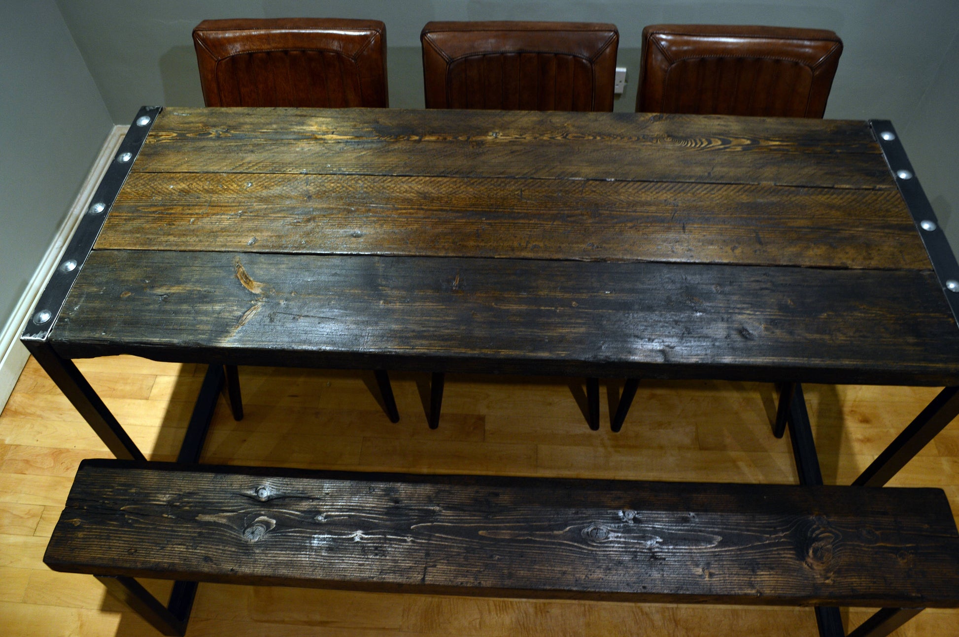 Forte Industrial Reclaimed Dining Table - FocusFive Designs