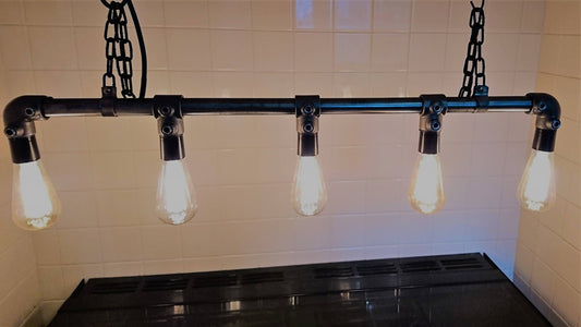 Industrial Steel Pipe Light Chandelier - FocusFive Designs