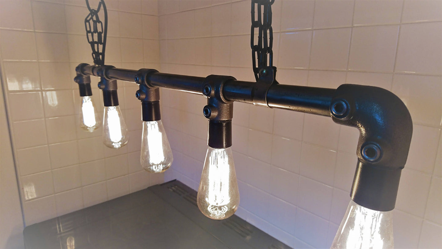 Industrial Steel Pipe Light Chandelier - FocusFive Designs
