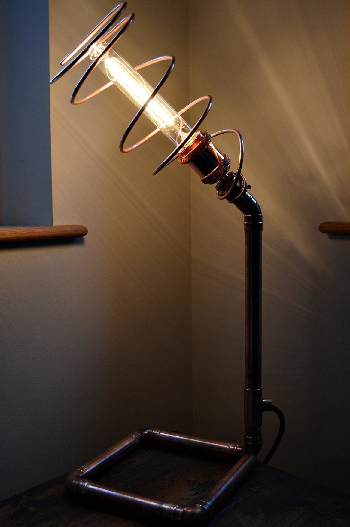 Vortice Copper Swirl Table Lamp - FocusFive Designs