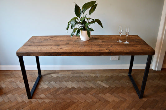 Prima Industrial Reclaimed Wood Dining Table - FocusFive Designs