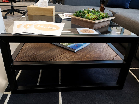 Chiara Glass Character Oak Coffee Table - FocusFive Designs