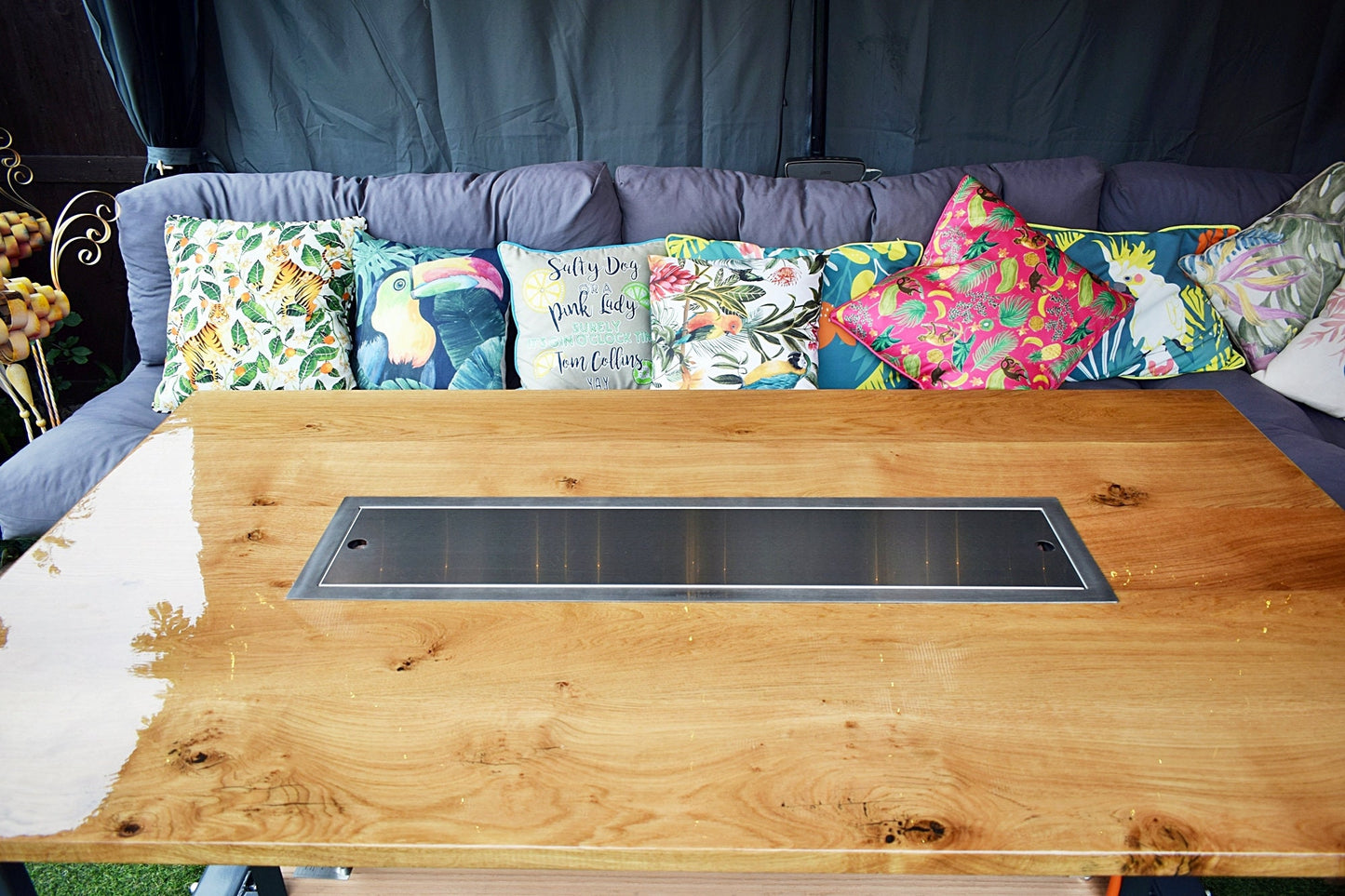 Fiamme Outdoor Industrial Oak Fire Pit Table - FocusFive Designs