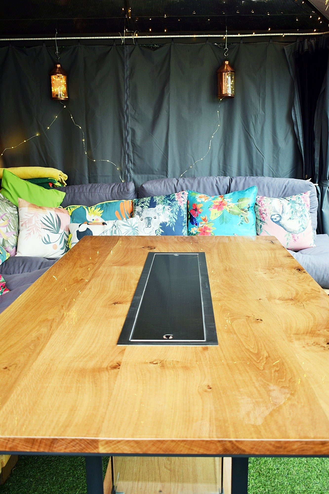 Fiamme Outdoor Industrial Oak Fire Pit Table - FocusFive Designs