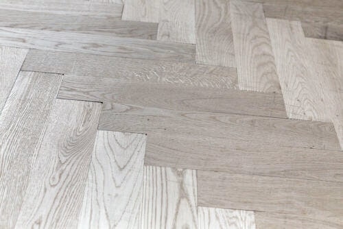 Solid Oak Parquet Herringbone Flooring, 450 x 70mm | Rustic Character Grade, Hardwood Flooring - FocusFive Designs