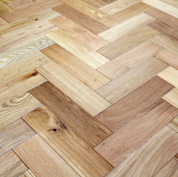 Solid Oak Parquet Herringbone Flooring, 450 x 70mm | Rustic Character Grade, Hardwood Flooring - FocusFive Designs