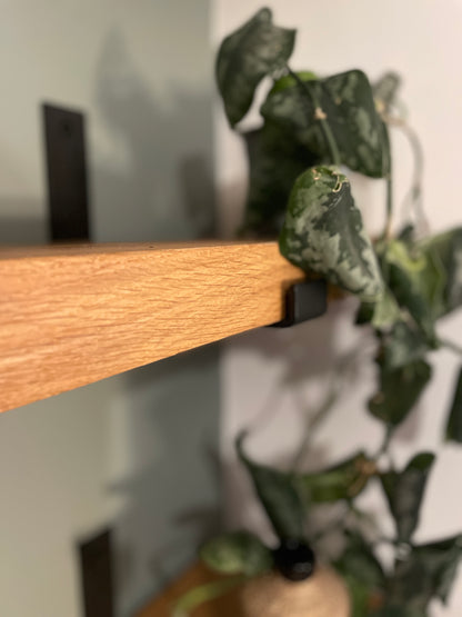 Rustic Character Oak Folded Bracket Shelves | 9 Inch Depth