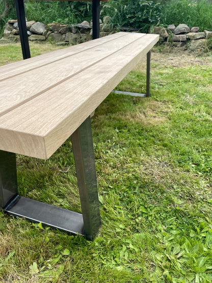 Aperto Outdoor Industrial Oak Bench
