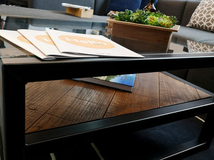 Chiara Glass Character Oak Coffee Table - FocusFive Designs