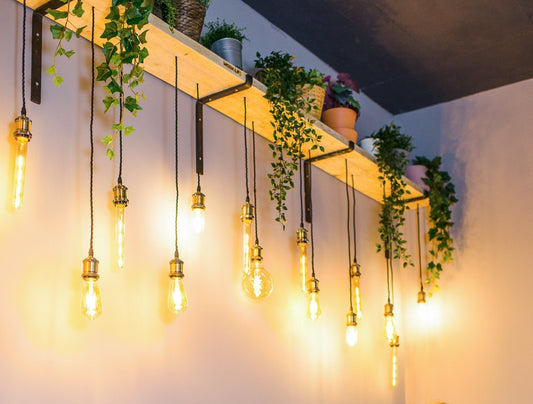 Accendio Reclaimed Wood Industrial Chandelier